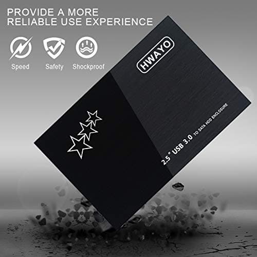 HWAYO 250GB External Hard Drive Portable 2.5'' Ultra Slim HDD Storage USB 3.0 for PC, Laptop, Mac, Chromebook, Xbox One (Black) 7