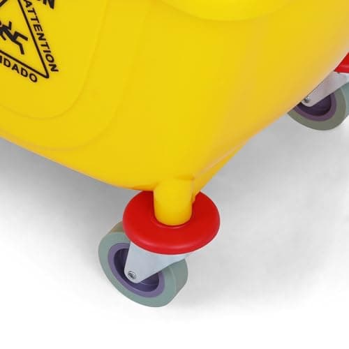 Simpli-Magic 79358 Commercial Mop Bucket with Side Press Wringer, 26 Quart, 14.75"L x 12.95"W x 19.95"H, Yellow 7