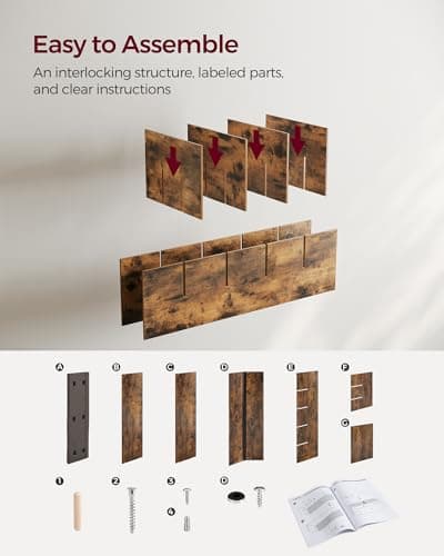 VASAGLE CUSTOS Collection - Shoe Bench, Storage Bench with Padded Seat, Entryway Bench with 15 Compartments, for Bedroom, 11.8 x 41.3 x 18.9 Inches, Rustic Brown and Chestnut Brown ULHS15BX 7