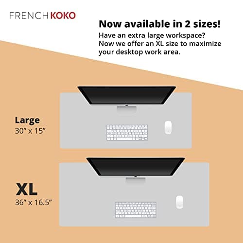French KOKO Large Mouse Pad Desk Mat 15" x 30" – Extended Floral Desk Protector for Keyboard & Mouse – Non-Slip Waterproof Cute Office Pad Aesthetic Workstation Mat 9