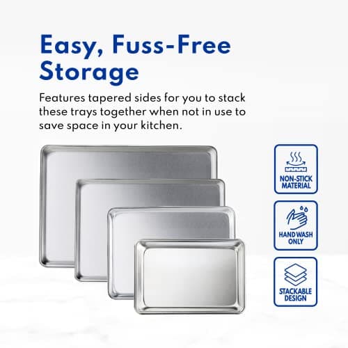 New Star Foodservice Commercial-Grade 18-Gauge Aluminum Sheet Pan/Bun Pan (15 L x21 W x1 H (Two Thirds size) Measure Oven) 8