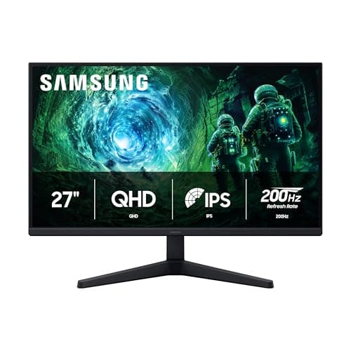 SAMSUNG 27” Odyssey G5 G53F QHD Resolution Gaming Monitor, HDR10, 200Hz Refresh Rate, IPS Panel, AMD FreeSync™ Premium, Black Equalizer, Auto Source Switch, LS27FG532ENXZA