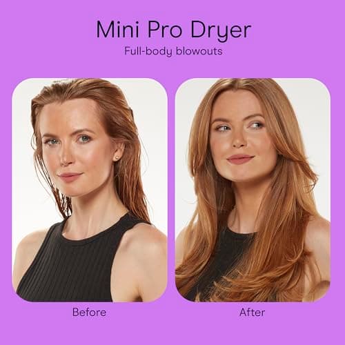 Conair Mini Pro Hair Dryer, Travel Hair Dryer with Folding Handle, Red 10