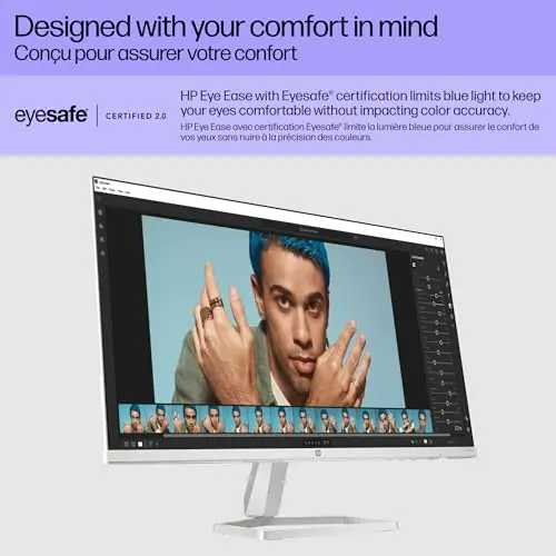 HP Series 5 24 inch FHD Monitor, Full HD Display (1920 x 1080), IPS Panel, 99% sRGB, 1500:1 Contrast Ratio, 300 nits, Eye Ease with Eyesafe Certification, 524sw (2024) 6
