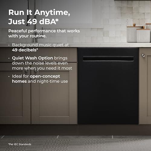 Kenmore 22-14639 24" Built-In Dishwasher - UltraWash Plus, SmartWash, Accela Wash, Sanitize Rinse, TurboDry, and Removable Third Rack - 15 Place Settings - 49 DBA - ENERGY STAR Certified - 24" - Black 7