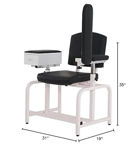 Medycare Lab Blood Drawing Chair with Padded Flip Arm and Drawer (Black) 7