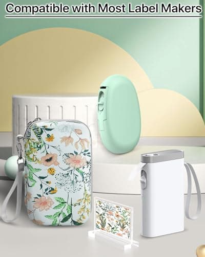 RHEMEL Label Maker Case, EVA Travel Case with Floral Pattern, Compatible with D30, P21, E10, D110 Label Maker, Box Only 5