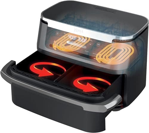 Ninja Foodi 11 Quart 7-in-1 MegaZone XL FlexBasket Air Fryer, Basket Divider for Full Meals, Air Fry, Roast, Grey (Renewed) 7