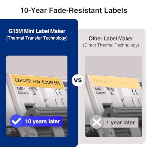 SUPVAN G15M Mini Portable Label Maker Machine with Heat Shrink Tube, Rechargeable 1200mAh Battery Thermal Transfer Printer, Compatible with Multi-Type Label, Home, Garage, Office & Outdoor 5