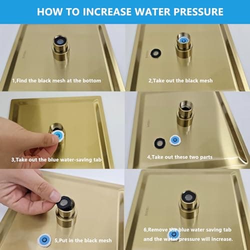 Lordear Rainfall Shower Head 10 Inch Solid Square Ultra Thin 304 Stainless Steel Polish Chrome Rain Setting Shower Heads,Waterfall Full Body Coverage with Silicone Nozzles 8