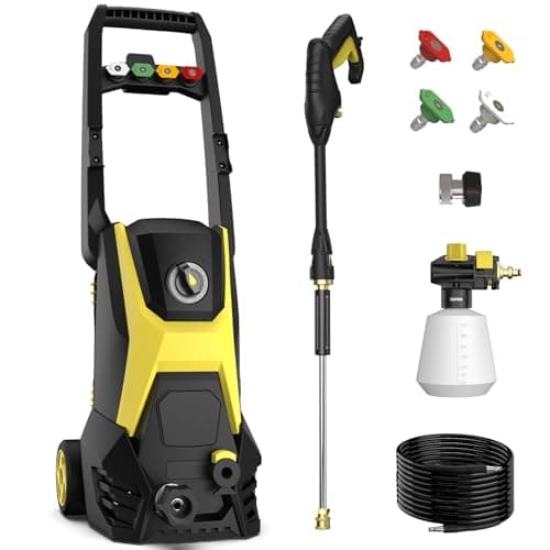 Pressure Washer - 4800PSI 3.2GPM Max Electric Power Washer with 20FT Hose and 35FT Cord, 500ML Foam Cannon 4 Nozzles Power Washer Electric Powered for Car, Driveway, Patio