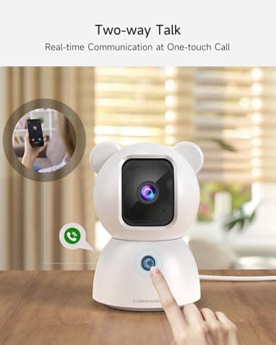 CINMOORE 4MP Camera for Home Security, Free 32GB SD Card, Non-Subscription AI Human/Pet/Crying Detection, 2.5K Dog Cat Pet Camera with Phone APP, 360° Coverage, 2-Way Talk, IR Night Vision, 2.4G WiFi 8