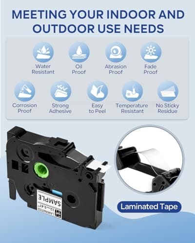 Vixic Label Maker Machine with-Tape, D210S Label Maker with Keyboard, Labeler Includes USB-C Cable Stay Powered, Portable Label Machine Waterproof-Labels Different Fonts for Home Office Organization 9