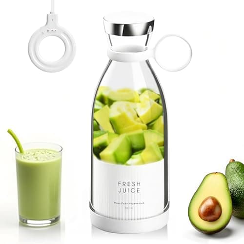 Portable Personal Mini Blender for Smoothies: 11.8 fl oz Small Juicer Cup for Protein Shakes with Wireless Charging - Great for Women Fitness & Dieters - Ideal for Gym Travel Office Use