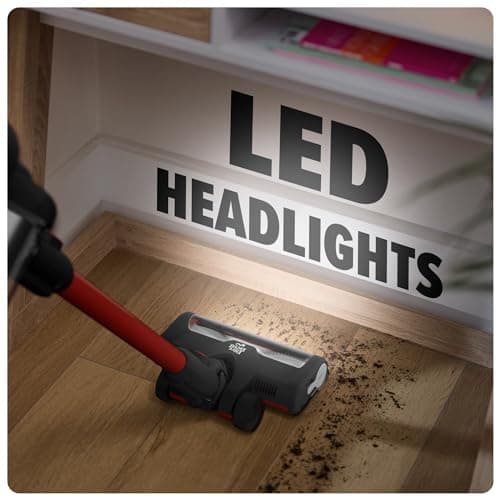 Dirt Devil Self-Standing Cordless Stick Vacuum Cleaner with Included Tools, for Carpet and Hard Floors, Lightweight Design, Powerful Suction, LED Headlights, BD57000V, Black 9