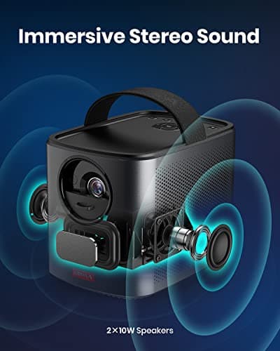 NEBULA by Anker Mars II Pro 500 ANSI Lumen Portable Projector, Native 720P, 40-100 Inch Image TV Projector, Movie Projector with WiFi and Bluetooth, 3Hr Video Playtime, Watch Anywhere 5