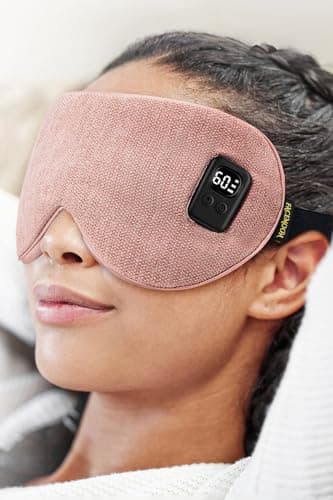 Heated Eye Mask for Dry Eyes: Warm Compress for Digital Tired Eyes, Stye Relief - Cordless, Adjustable Heat & Timer Settings - Airplane/Road Travel, Sleep aid, Office nap Pink