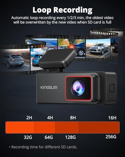 Kingslim E4 4K Dash Cam Front and Rear, WiFi Front 4K Rear 1080P Dual Dash Camera for Cars, Mini Dashcam with APP Control, Night Vision, Parking Mode 6
