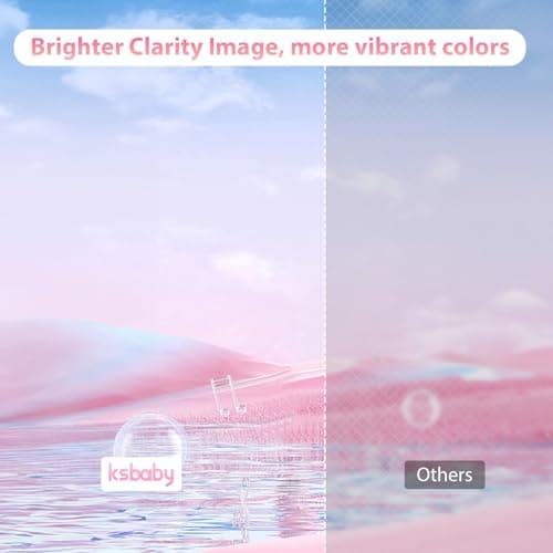 ksbaby Mini Projector for Outdoor Portable Projectors, SmartPhone Screen Can be Mirrored to The Projector Through a Data Cable, Movies-Projector Compatible with HDMI, USB, Type-C, Laptop, TV Stick 6