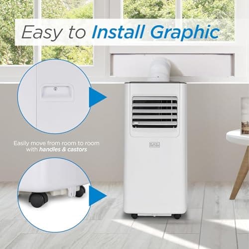 BLACK+DECKER 8,000 BTU Portable Air Conditioner with Wifi & Remote Control, 3-1-in AC, Fan & Dehumidifier, with App, Alexa & Google Assistant, Window Kit 8