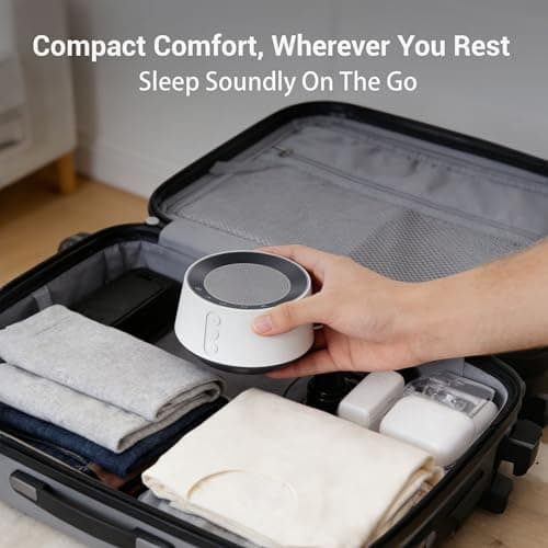 BGOVERSS White Noise Sound Machine with 20 Soothing Sounds, 10 Colors Night Light Sleep Machines Home Office Travel, 5 Timers and Memory Feature Sound Machine for Nursery Baby Kids Adults (White) 7