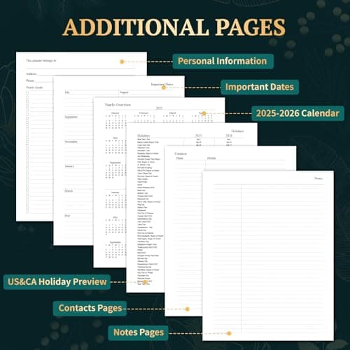 2025-2026 Planner Weekly and Monthly, Jul 2025 - Jun 2026, 8.5" x 11" Academic Planner with Tabs, Large Hardcover Agenda Planners with Spiral Binding, Green 5