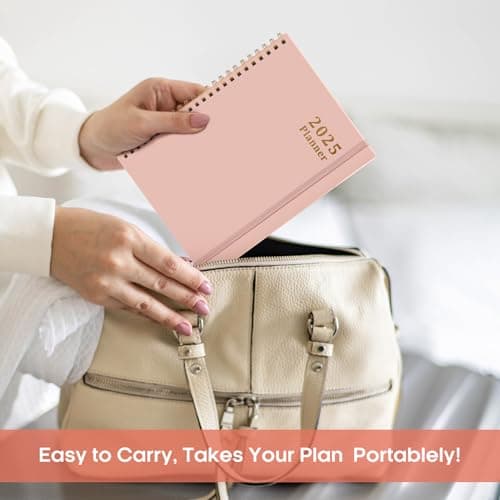 2025 Planner - Weekly and Monthly Planner Spiral Bound, January 2025 - December 2025, Hardcover 2025 Calendar Planner Book with Tabs, Inner Pocket, Perfect for Office Home School Supplies - A5 (6.3" x 8.5"), Pink 7