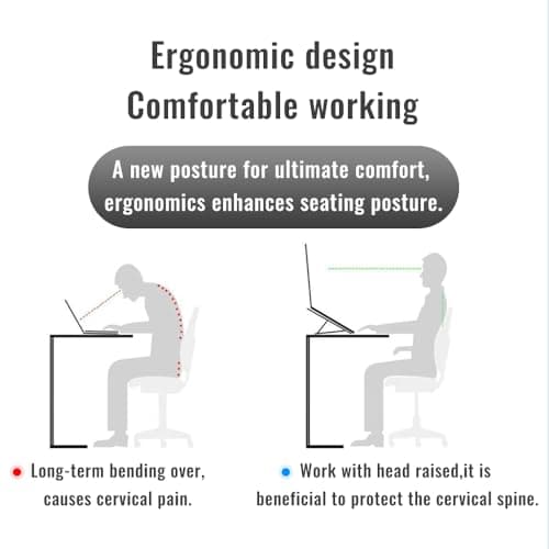 Qziano Aluminum Alloy Portable Foldable Laptop Stand, Phone Holder - 7 Level Adjustable, Ergonomic Design for Laptops Up to 18 Inches 5