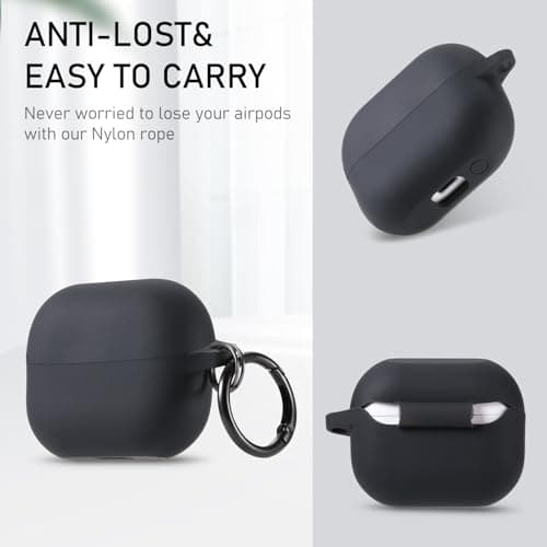 Maxjoy for Apple Airpods 4th Generation Case Cover(2024), Silicone Case with Cleaner Kit & Keychain Compatible Compatible with Airpods 4 case for Women,Men(Black) 7