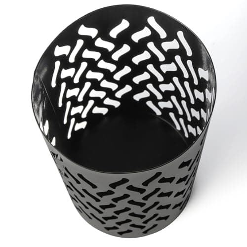 Noamus Metal Umbrella Holder, Umbrella Stand Rack for Entryway, Freestanding Rain Collection Umbrella Organizer, Round Canes Walking Stick Storage Bin for Home Office Decor, Black, 5.9"x5.9"x15.7" 7