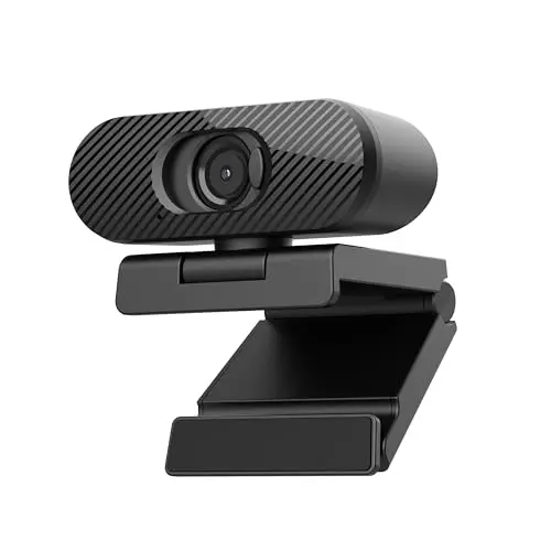 JLab Go Pop Cam USB HD Webcam, Black, 1080P/30 FPS, 2.1 Megapixels, Built-in Privacy Shutter, Minimalist Portable Set-up, Clip-on Design Compatible with PC, Mac and Chromebook
