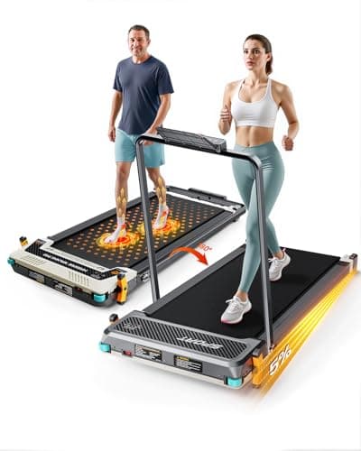 FUNRAY Versatile Walking Pad with Incline - Dual-Sided Under Desk Treadmill with Foot Massage,Portable Compact Treadmills with 330LBS Weight Capacity,4 in 1 Walking Treadmill