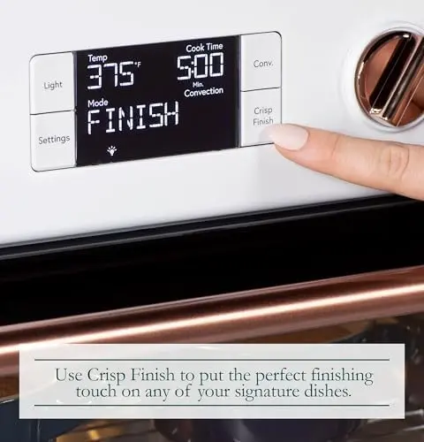 Café Couture Oven with 14 essential cooking modes, including Air Fry, CrispFinish, Bake, Broil, Roast, Toast, Pizza, WiFi & Smart Connected, Voice Control, Countertop Small Appliances, Matte White 7