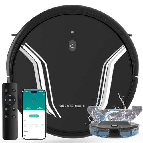 Bagotte Robot Vacuum and Mop Combo, 3-in-1 Robotic Vacuum Cleaner, 5000Pa Strong Suction with Auto Recharging,Tangle Free, Timing Function, App/WiFi/Voice/Remote for Hard Floor and Pet Hair