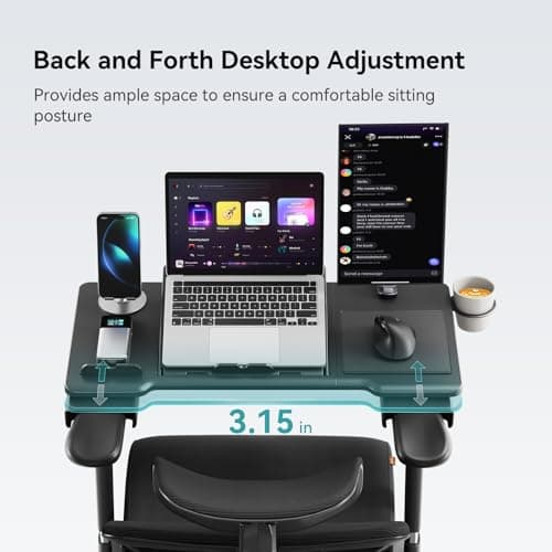 Newtral Home Office Laptop Desk, Adjustable Portable Laptop Table with Wrist Rest, Mouse Pad and Cup Holder, Laptop Tray for Office Chair for Working, Writing and Gaming - Work from Home Essentials 6