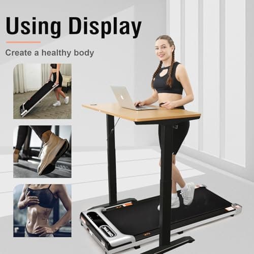 Orinar Under Desk Treadmill, Walking Pad with Remote Control, 2.5 HP Portable Walking Jogging Running Machine for Home Office, LED Display, Sliver 7
