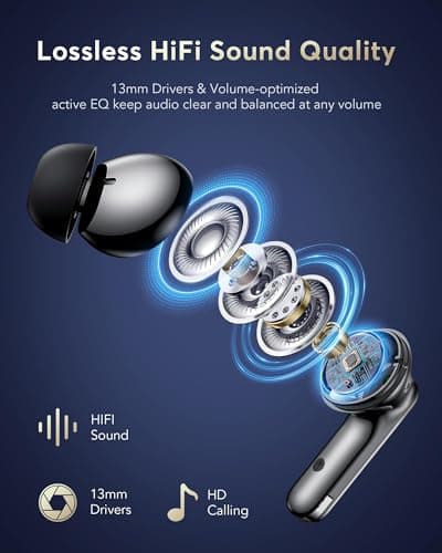 EUQQ AI Translation Earbuds Real Time 144 Languages, Bluetooth 5.4 Wireless Headphones, 36H Battery IPX7 Waterproof 4 ENC Mics for Travel Business 5