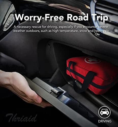 330 Piece First Aid Kit, Premium Waterproof Compact Trauma Medical Kits for Any Emergencies, Ideal for Home, Office, Car, Travel, Outdoor, Camping, Hiking, Boating (Red) 9