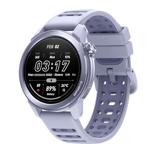 mibro GS Active2 Running GPS Smartwatch with 46mm AMOLED, Lightweight and 15-Day Battery, Supports Training Guidance and Dual-Band GNSS, 150+ Sport Modes (Light Purple)