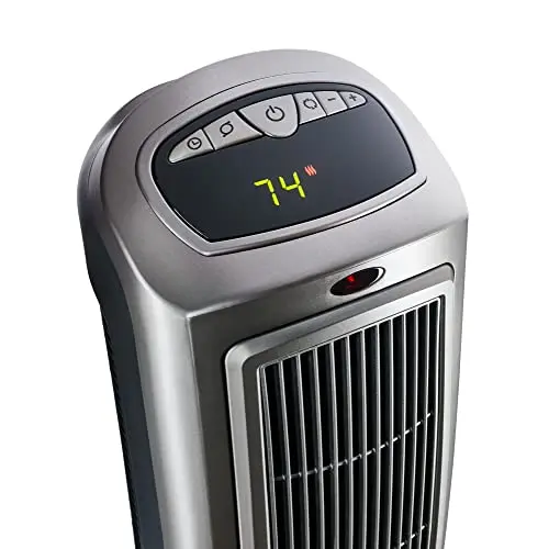Lasko Oscillating Digital Ceramic Tower Heater for Home with Adjustable Thermostat, Timer and Remote Control, 23 Inches, 1500W, Silver, 755320 9