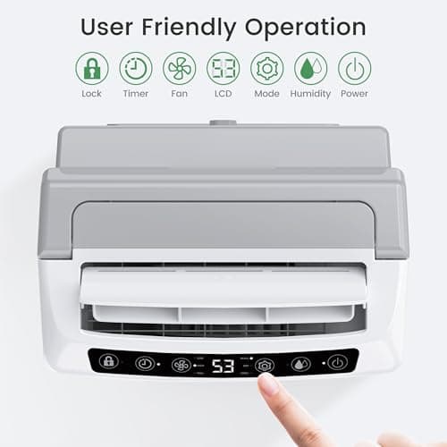 Waykar 34 Pints 2025 Most Efficient Energy Star Dehumidifier for up to 2200 Sq. Ft. for Home and Basement with Auto or Manual Drainage, Quiet 33dB Operation, 0.6 Gal Tank 7