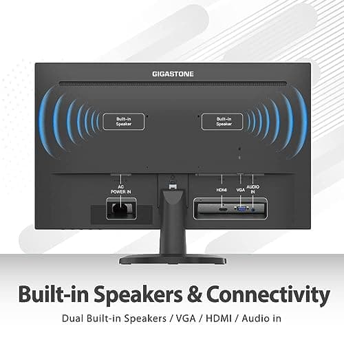 Gigastone 27 inch IPS LED Back Light Monitor 2-Pack 75Hz FHD 1920 x 1080, 178° Wide View Frameless, Dual Monitor, 5ms, Built-in Speakers, Eye Care Technology, Ergonomic Tilt VESA Mount, HDMI VGA 5