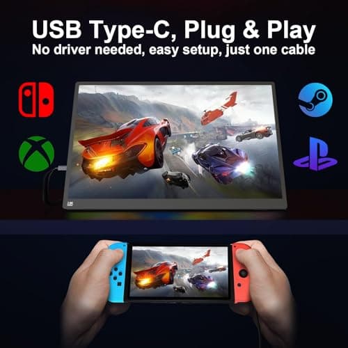 2.5K 100Hz Portable Monitor Touchscreen, 15.6'' QHD 2880x1620 300 Nits 100% sRGB IPS Gaming Monitor w/VESA HDR FreeSync Eye Care USB-C HDMI External Second Screen for Laptop PC Phone Switch PS3/4/5 9
