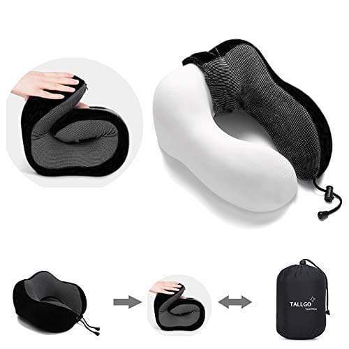 Travel Pillow, Best Memory Foam Neck Pillow Head Support Soft Pillow for Sleeping Rest, Airplane Car & Home Use (Black) 6