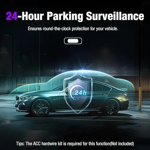 3-Channel 4K Dash Cam with WiFi, 4K+1080P+1080P Front/Inside/Rear, Night Vision, Parking Mode, 64GB Card Included 6