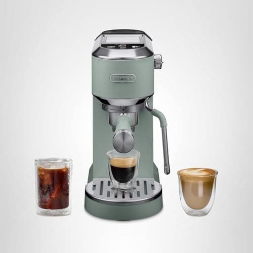 De'Longhi Dedica Duo Compact Espresso Machine - Cold Brew Coffee Maker with Milk Frother Wand- for Espresso, Hot & Iced Coffee, Cappuccinos, Lattes & Home Barista Brewing, Pistachio Green 12