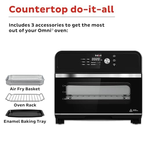 Instant Pot Omni 19QT/18L Toaster Oven Air Fryer, 7-in-1 Functions, Fits 12" Pizza, Crisps, Broils, Bakes, Roasts, Toasts, Warms, Convection, 100+ In-App Recipes, from the Makers of Instant Pot, Black 7