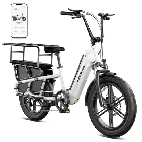 TST Electric Carrier Bike for Adult,1500W Peak Motor Cargo Ebike,60Miles 28MPH 20" Fat Tire Electric Dirt Bike,48V15Ah Removable Battery Electric Bicycle,Rear Rack with Basket for Commuting &Shopping