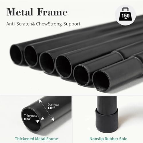 TJSOULER Cooling Elevated Dog Bed with Pillows,Portable Washable Raised Dog Cot with Chew Proof Mesh and Metal Frame,No-Slip Rubber Feet for Indoor & Outdoor Use,Large,Gray 5