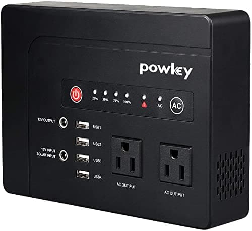 powkey 200W Portable Power Bank with AC Outlet, 146Wh Rechargeable Backup Lithium Battery, 110V Pure Sine Wave AC Outlet for Outdoor RV Trip Travel Home Office Emergency 7